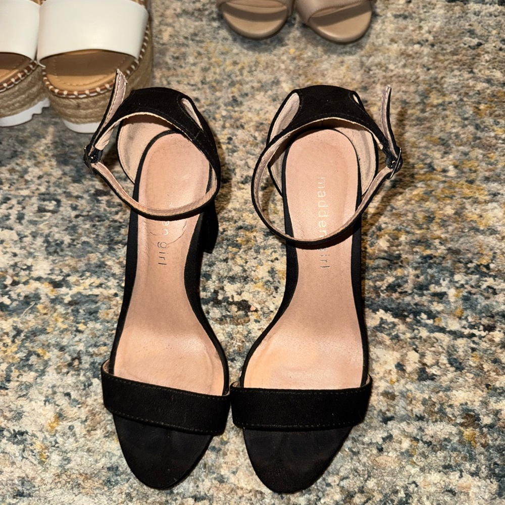 Madden Girl Black Ankle Strap Heels